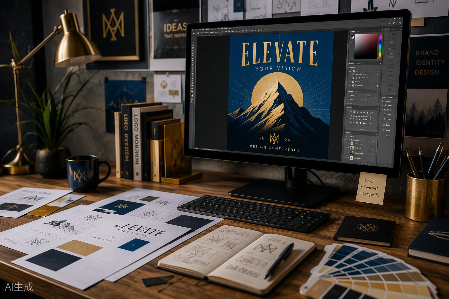 Graphic design workspace